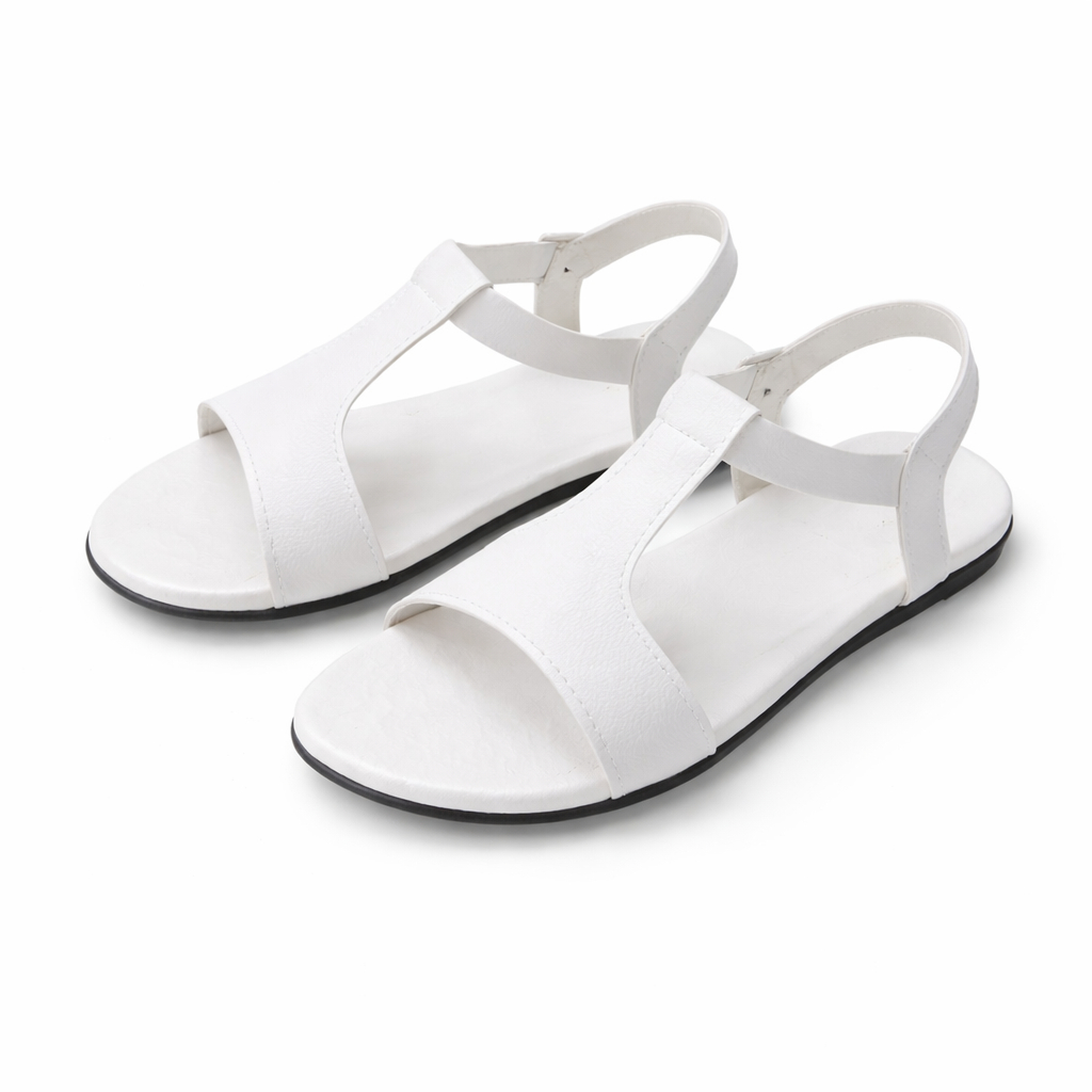 Women Flat Slingback Sandals with Wide Strap Design