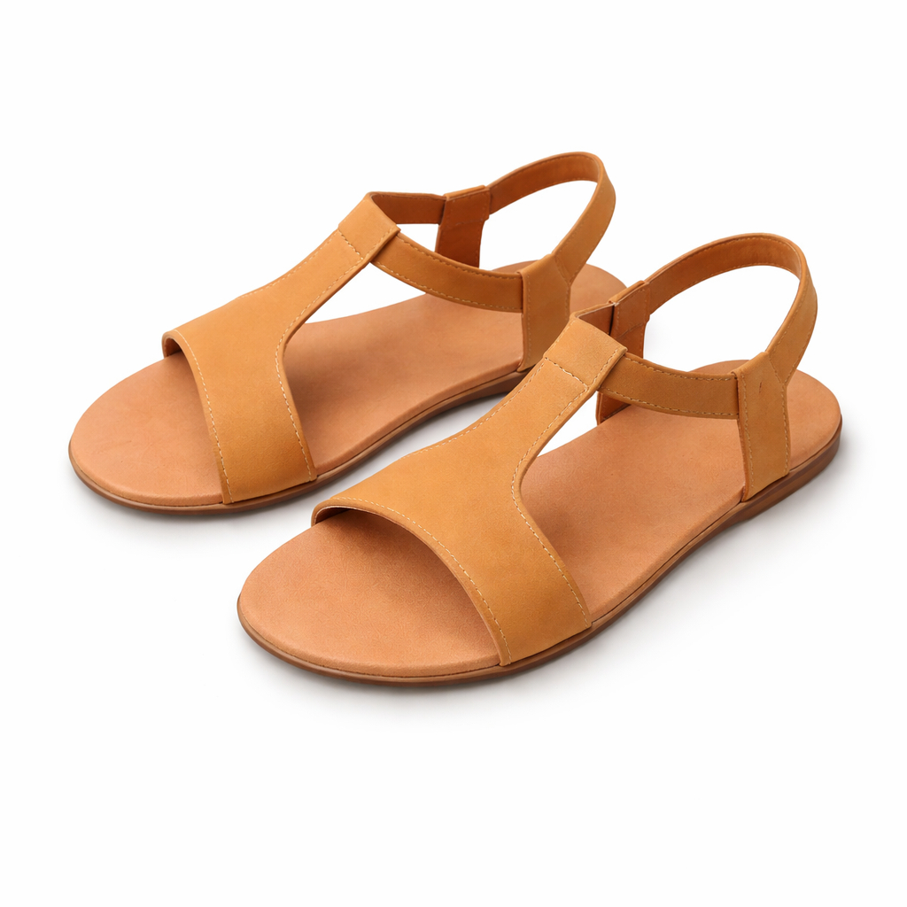 Women Flat Slingback Sandals with Wide Strap Design