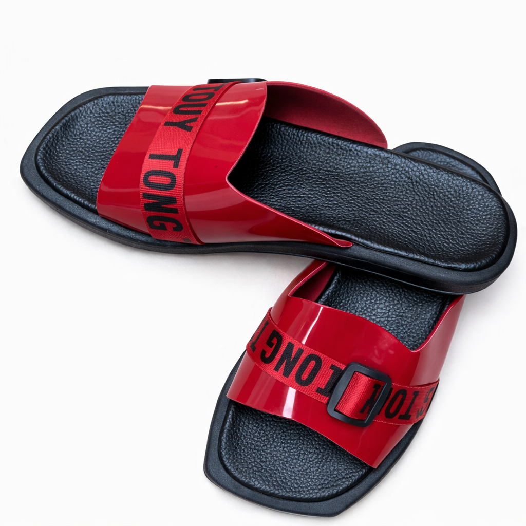 Elegant Adjustable Slide Sandals with Textured Footbed