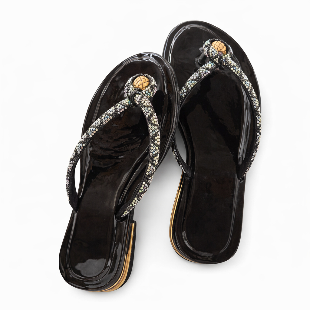 Elegant Rhinestone Thong Slide Sandals for Women