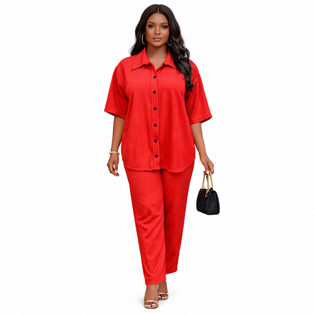 Ruby Luxe Textured Two Piece Set