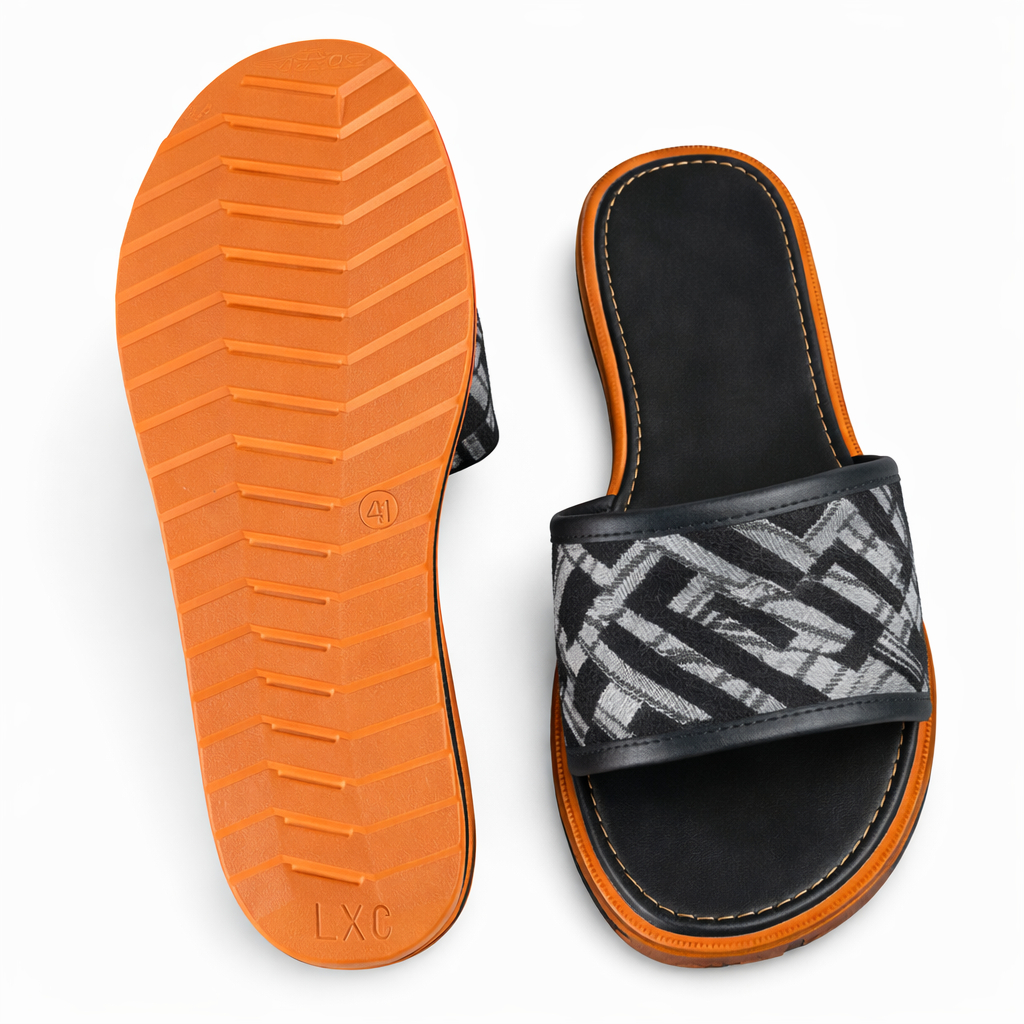 Quality Womens Open Toe Slip On Slide Sandals with Textured Strap