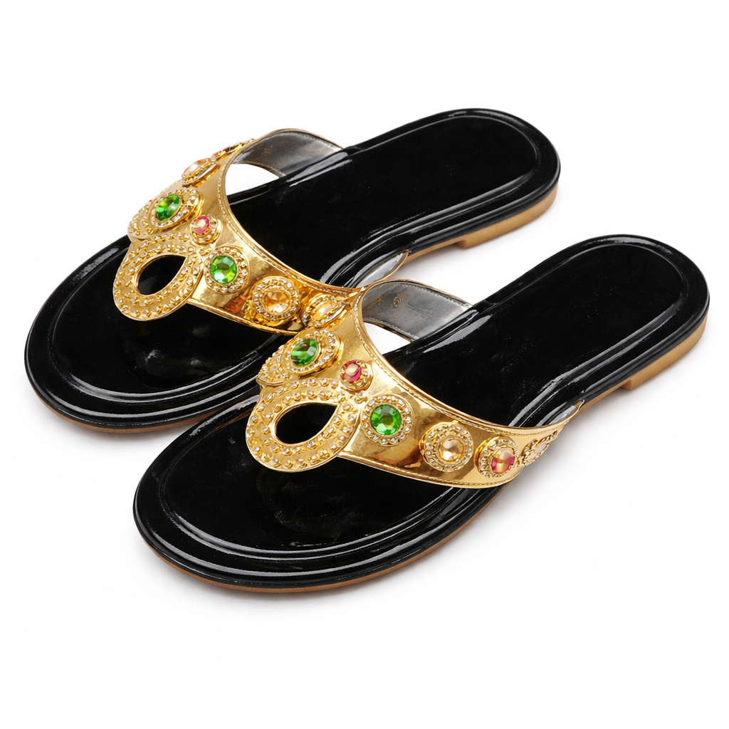 Embellished Slip On Flat Sandals