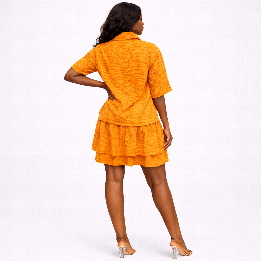Sunburst Ruffle Textured Three Piece Set