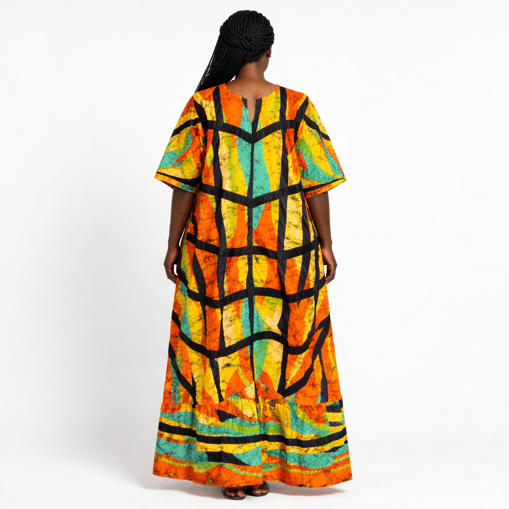 Quality Women Multicolour Ankara Maxi Gown