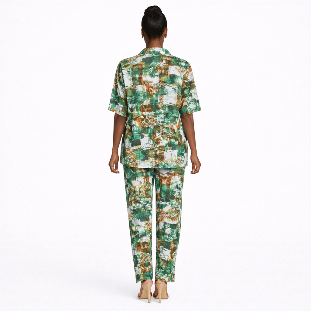 Printed Two Piece Fabric Outfit Set