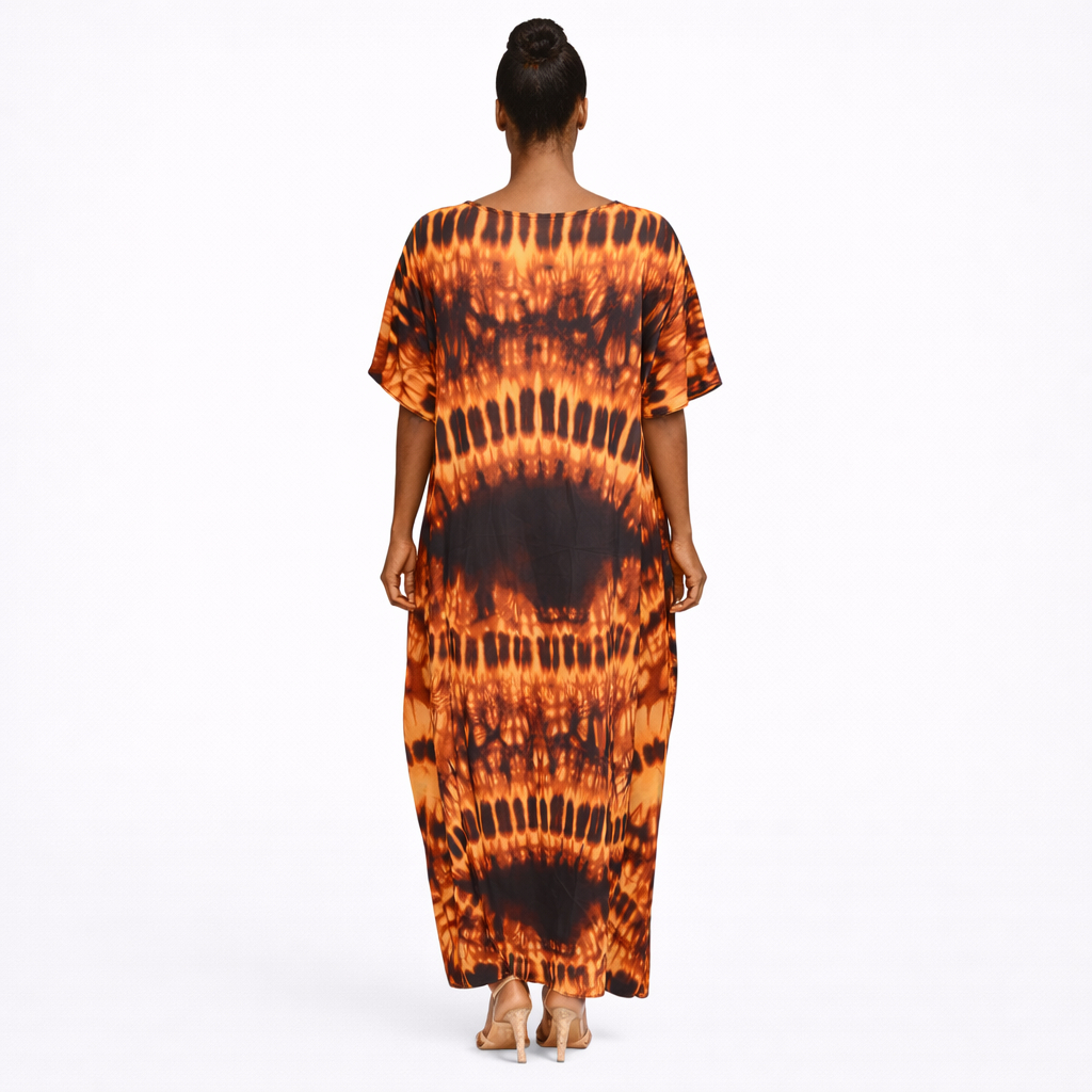 Tie Dye Maxi Kaftan Dress