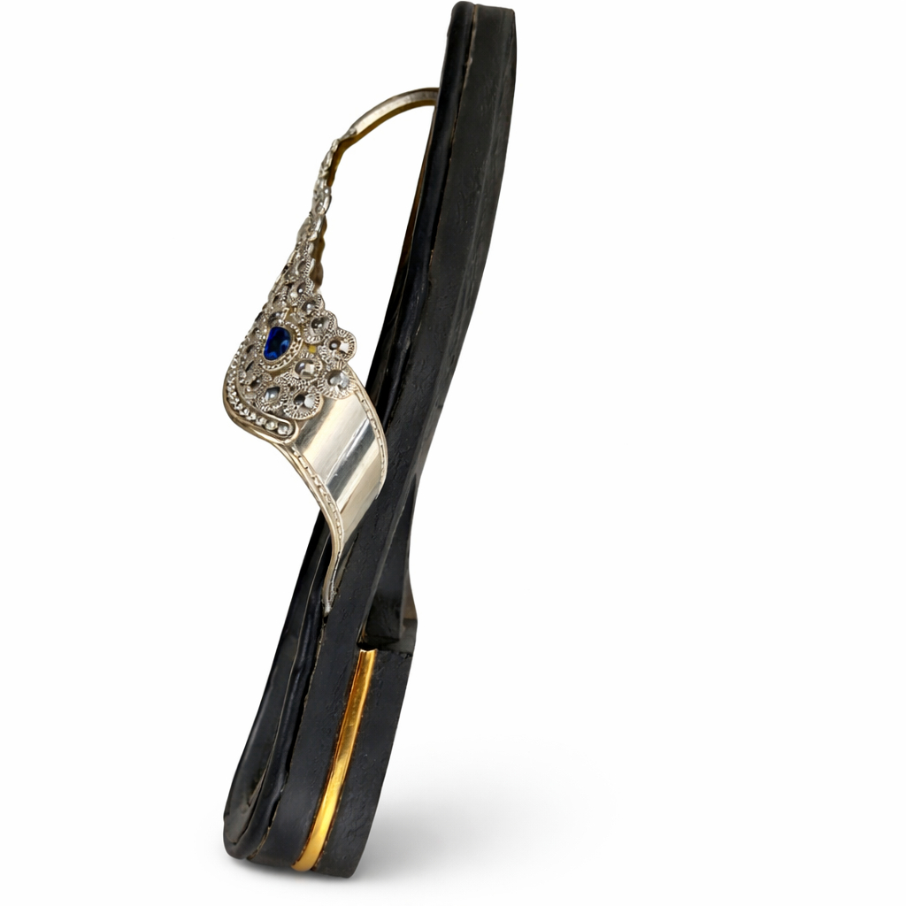 Embellished Jewel Detail Flat Slide Sandals