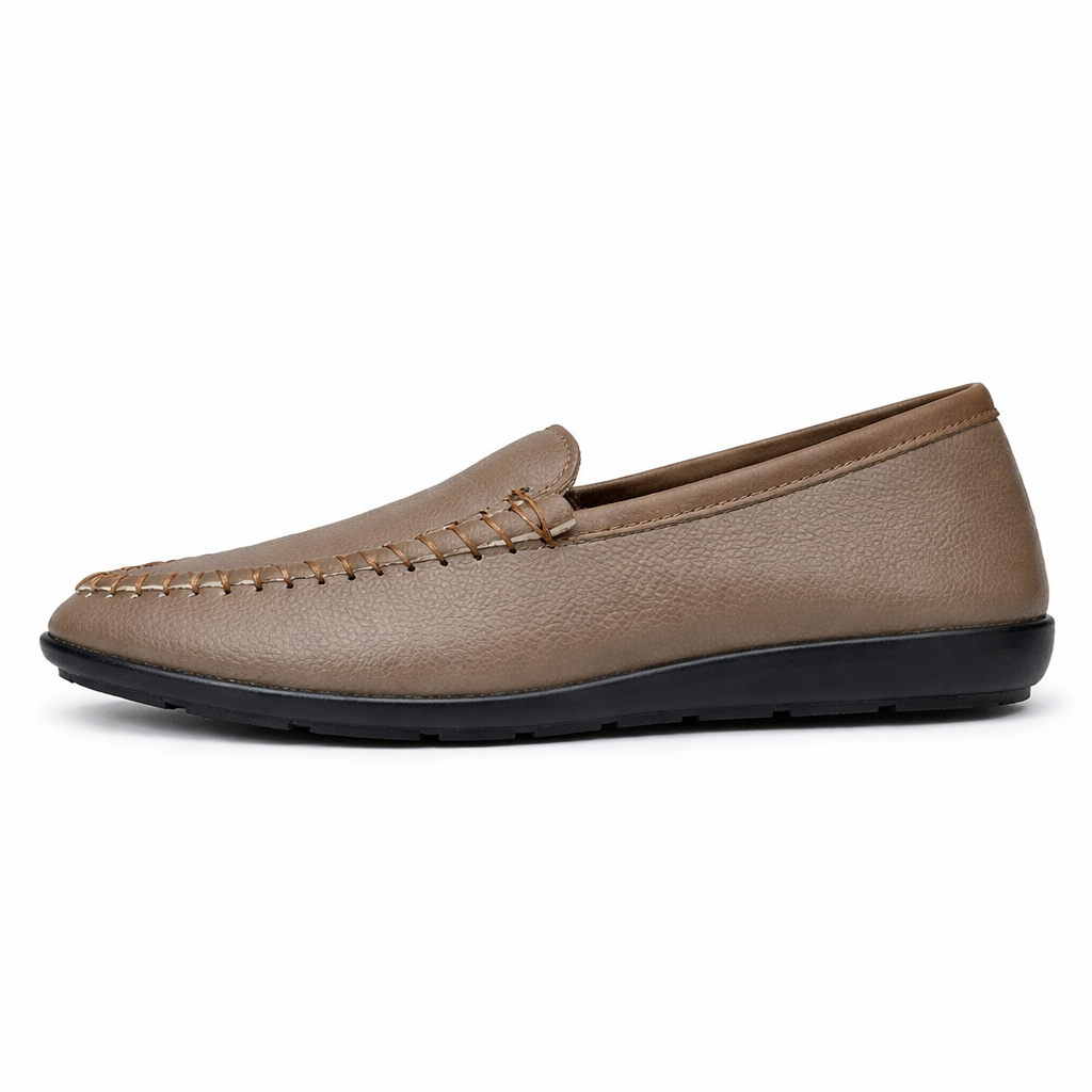 Mens Brown Slip On Leather Loafers