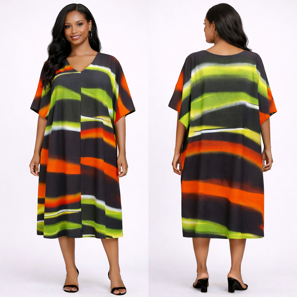 Women Loose Fit Crepe Midi Dress