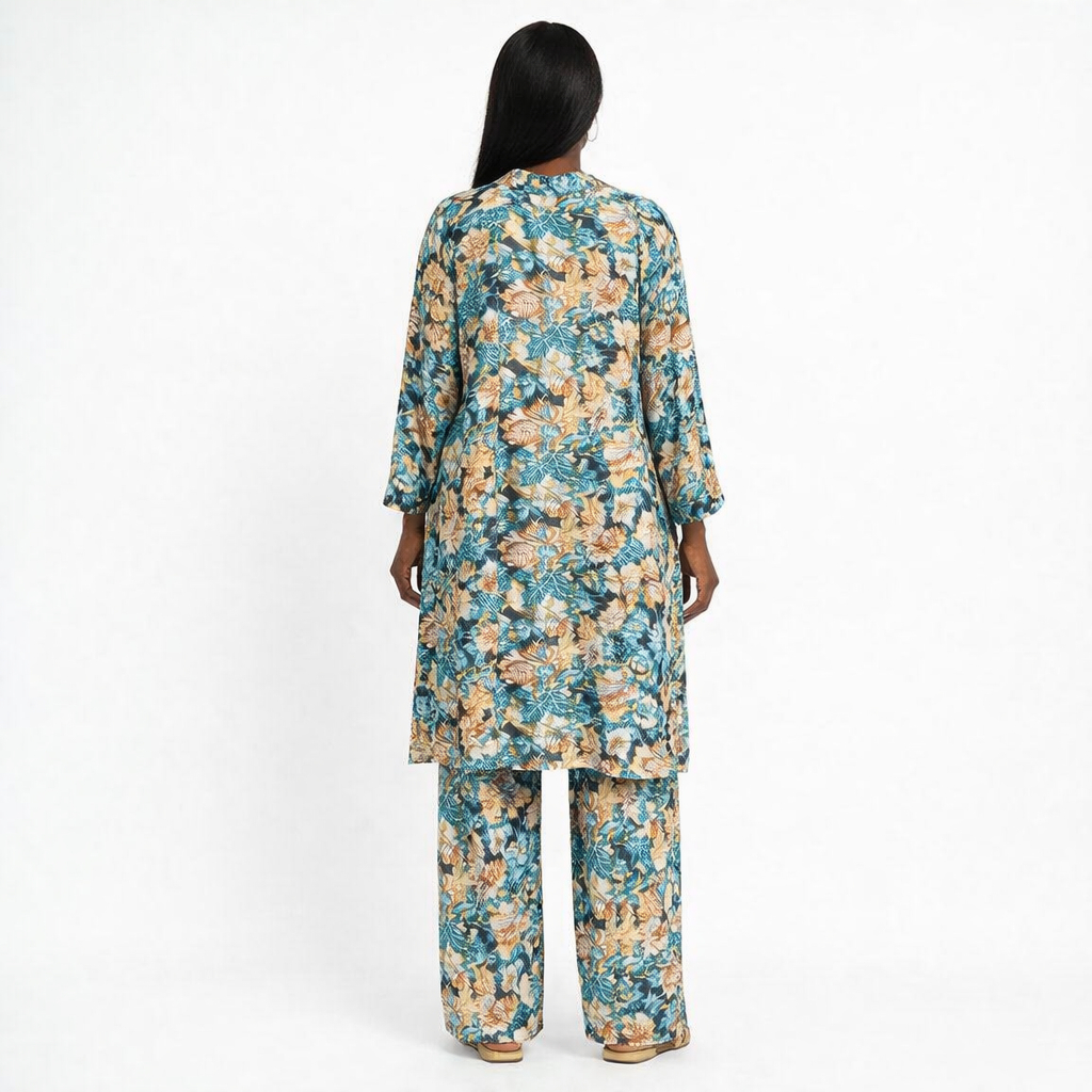 Womens Floral Print Three Piece Lounge Set