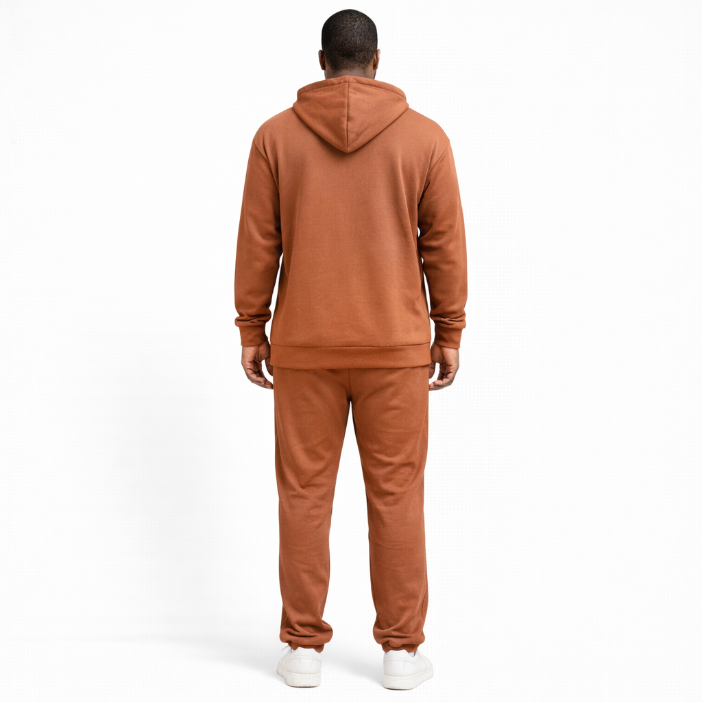 Unisex Brown Hooded Sweatshirt and Jogger Set