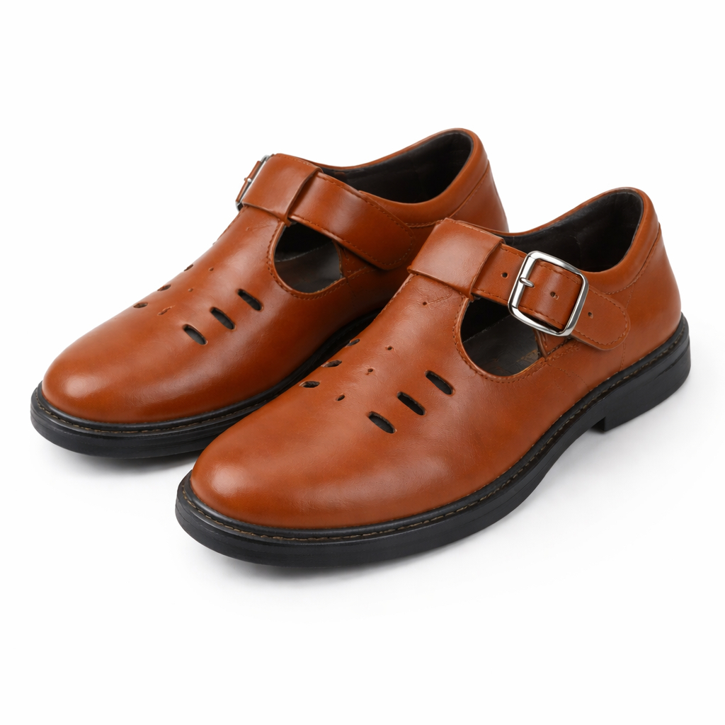 Unisex Brown kortina School Shoe