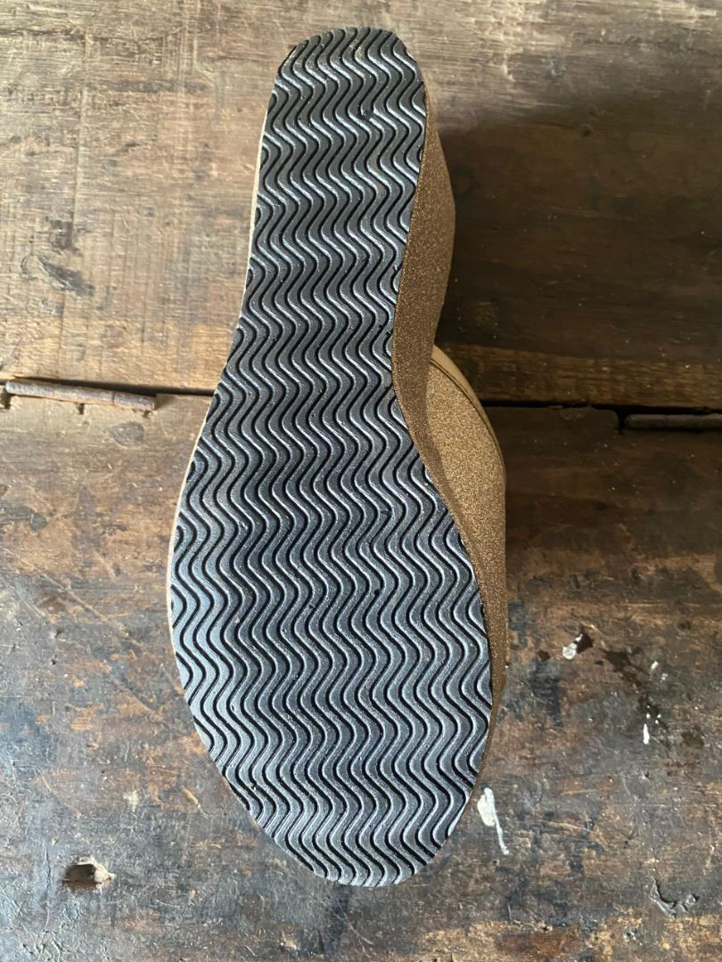 Glitter Platform Slip On Gold Slide Sandal