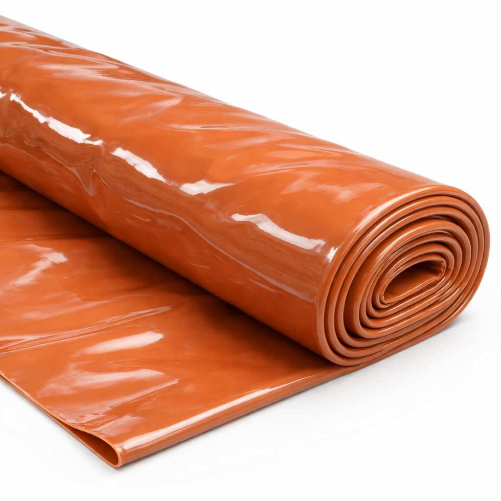 High Gloss Caramel Synthetic Leather Sheet