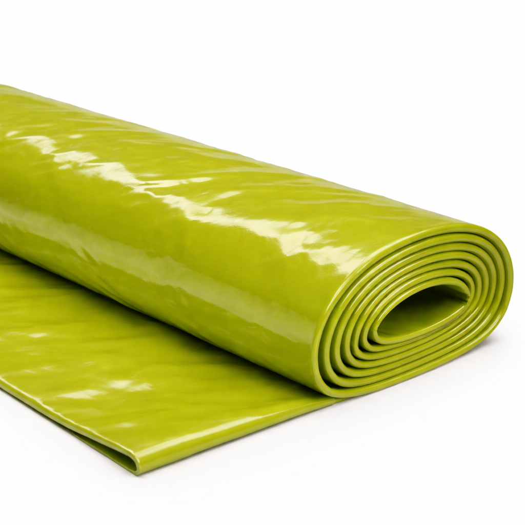 Premium Glossy Lemon Green PVC Synthetic Leather