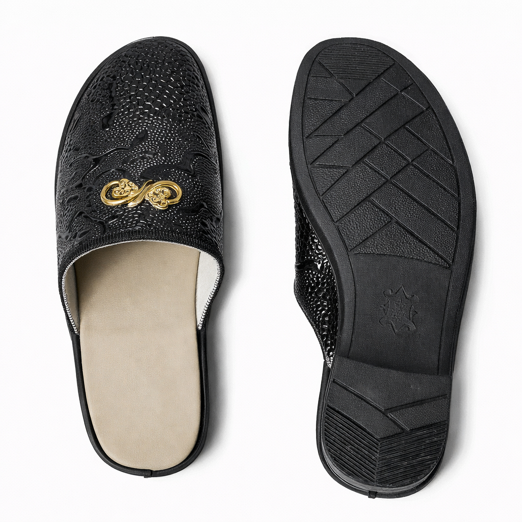 Midnight Python Gold Emblem Half Shoe