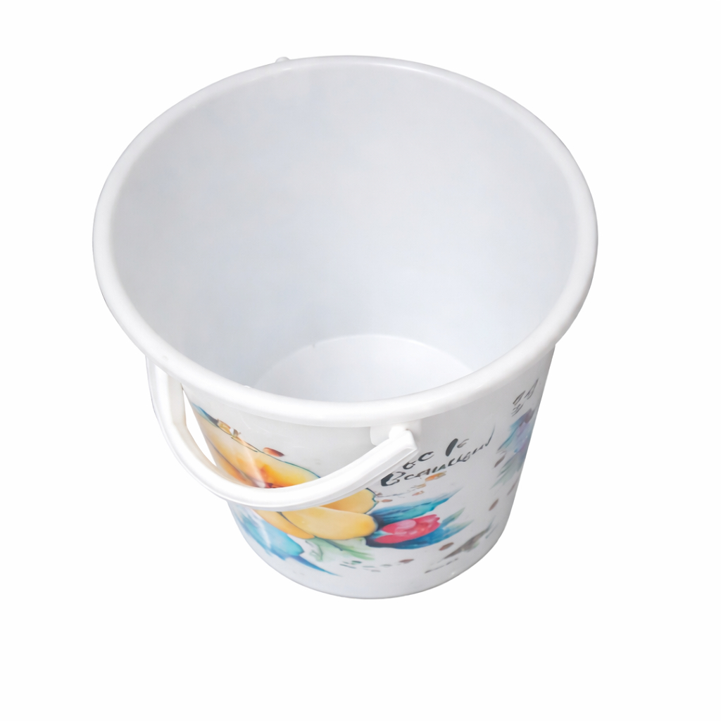 Printed Plastic Bucket with Lid and Handle