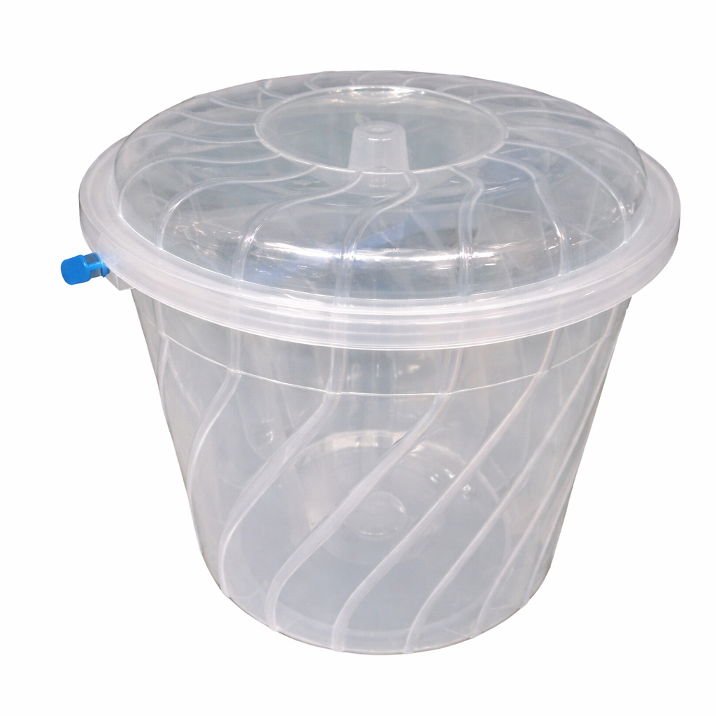 Transparent Plastic Storage Bucket with Lid and Handle