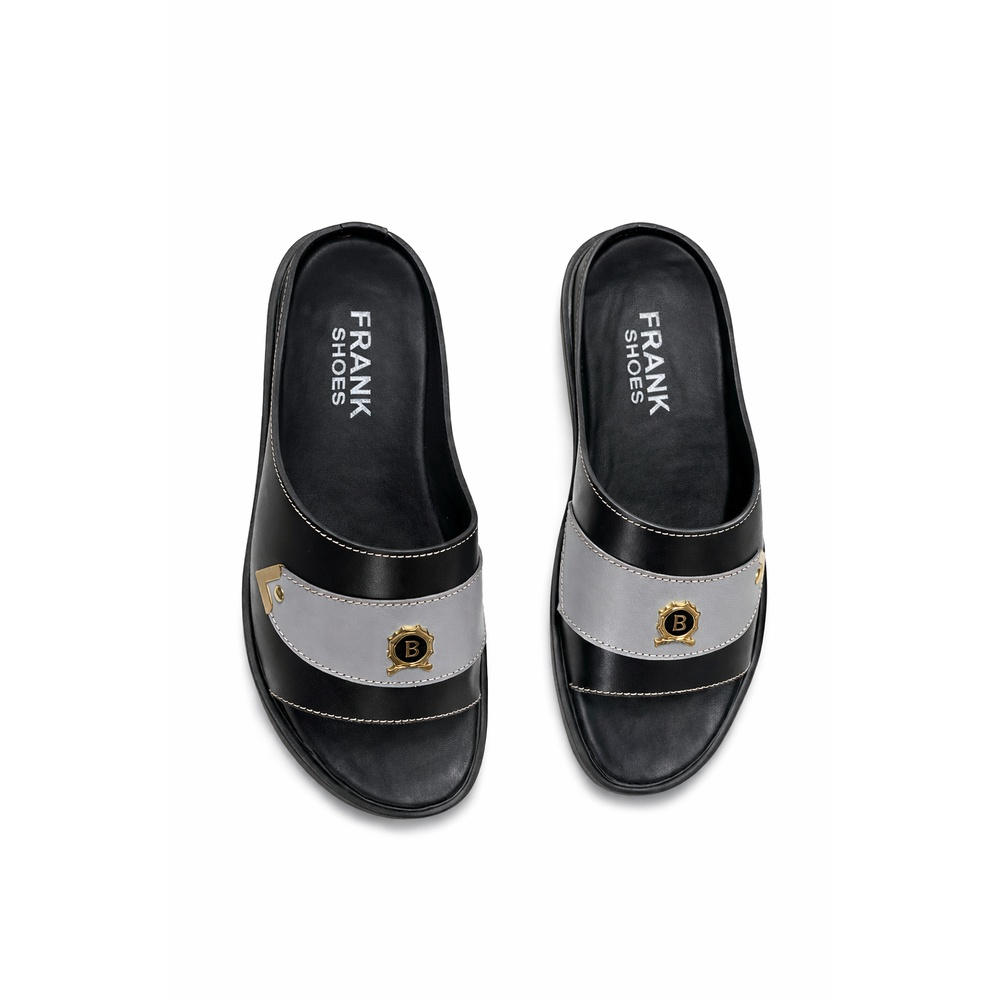 Mens Two Tone Slip on Slide Sandals