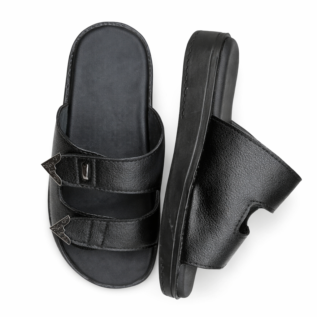 Mens Double Strap Open Toe Slide Sandals