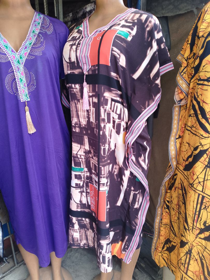 Womens Printed Loose Kaftan Dress