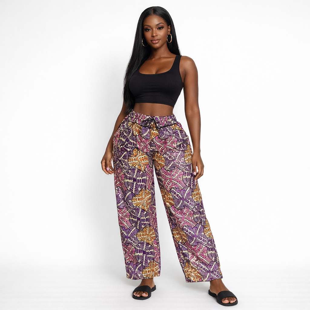 Royal Swirl Ankara Wide Leg Trousers