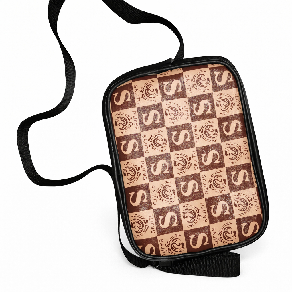 Compact  Brown Checkered Crossbody Mini Bag