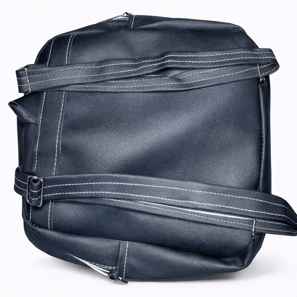 Black Studded Multi Pocket Shoulder Bag