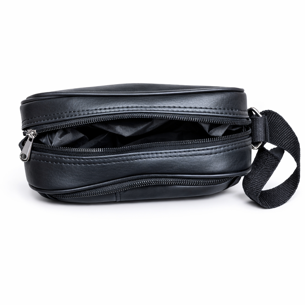 Compact Multi Zip Crossbody Sling Bag