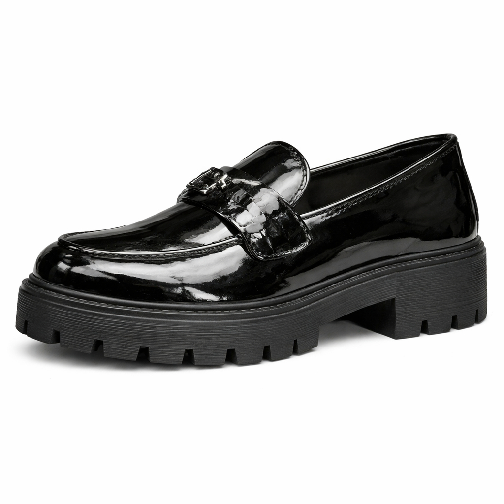 Sleek Black Loafers with Chuncky Sole for Men