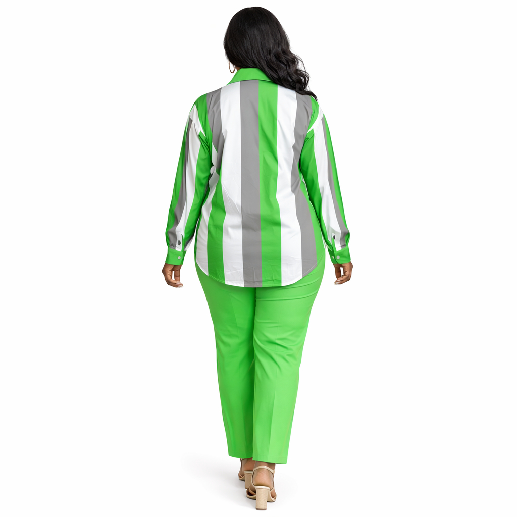 Emerald Wave Contrast Two Piece Set