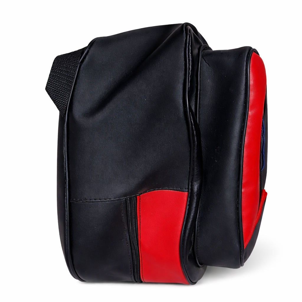 Two Tone PU Leather School Backpack with Front Zip Pocket