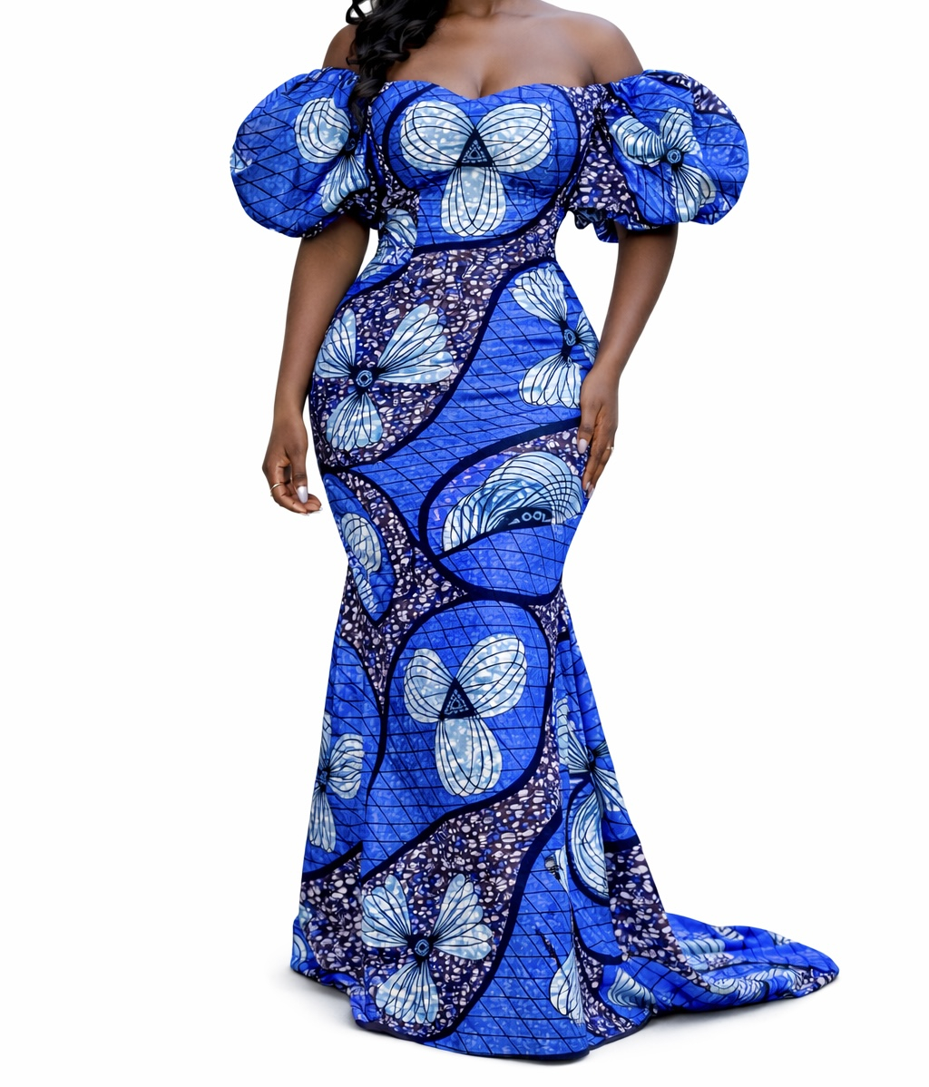 Blue and Yellow Ankara Fabric