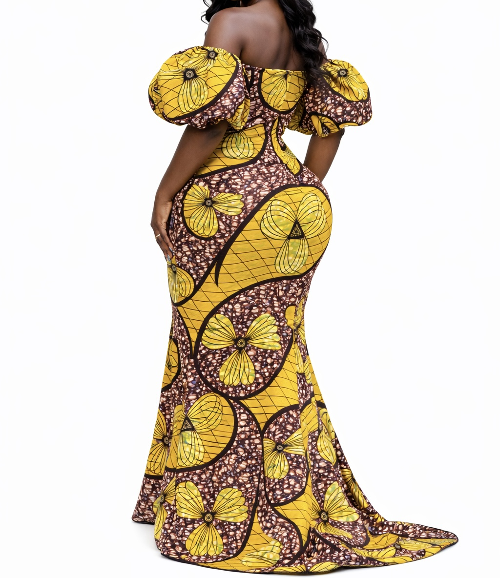 Blue and Yellow Ankara Fabric