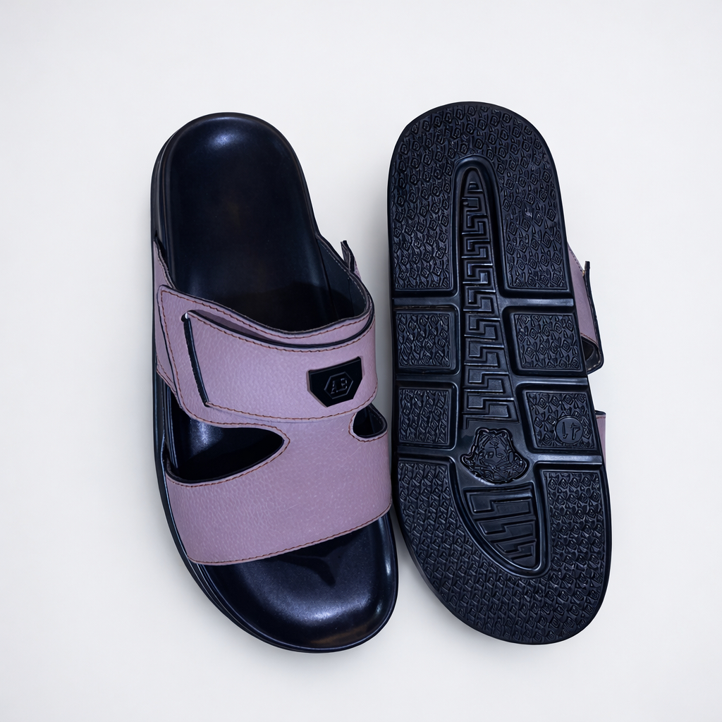 Two Tone Adjustable Slide Sandals