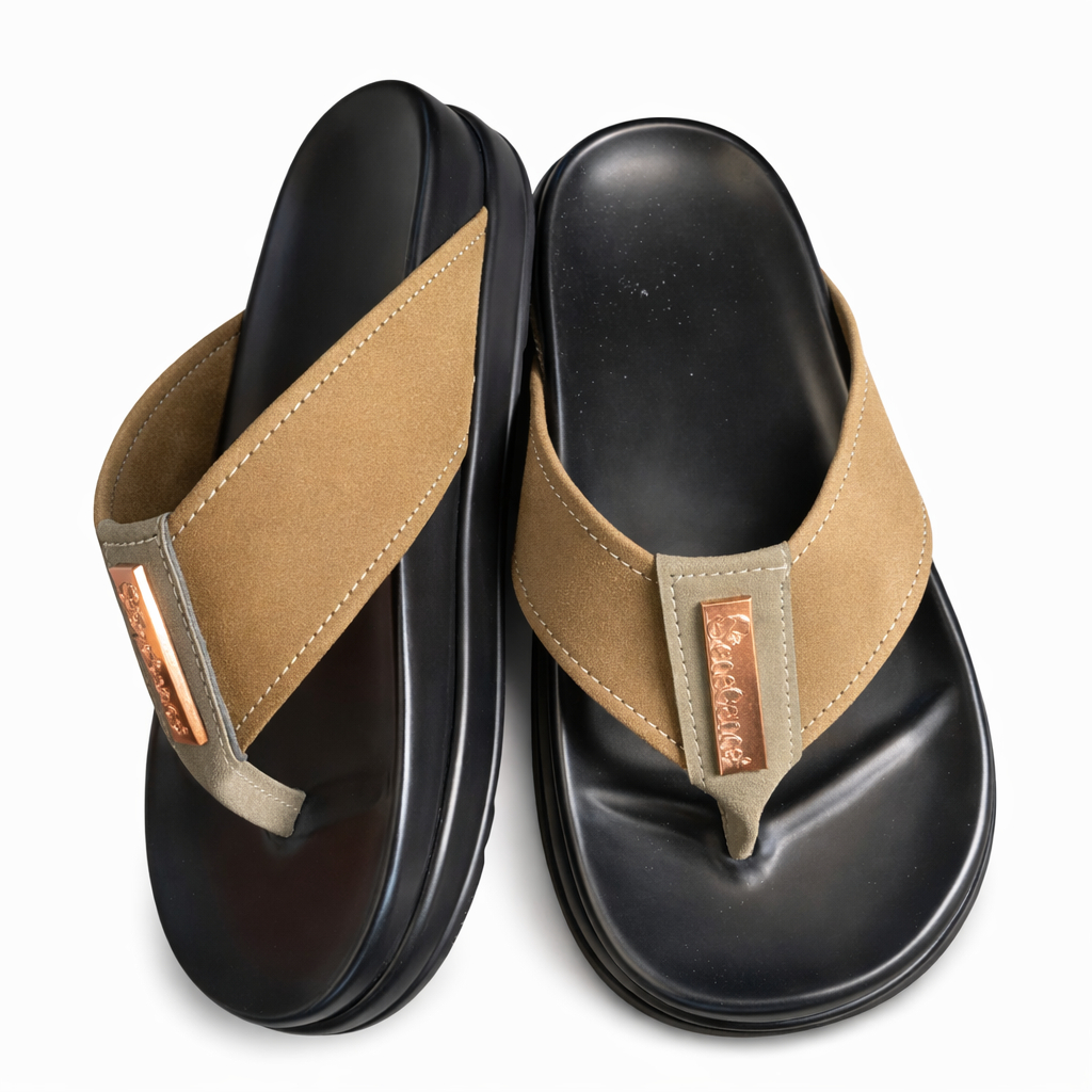 Sand Brown Comfort Dual Tone Men Slippers