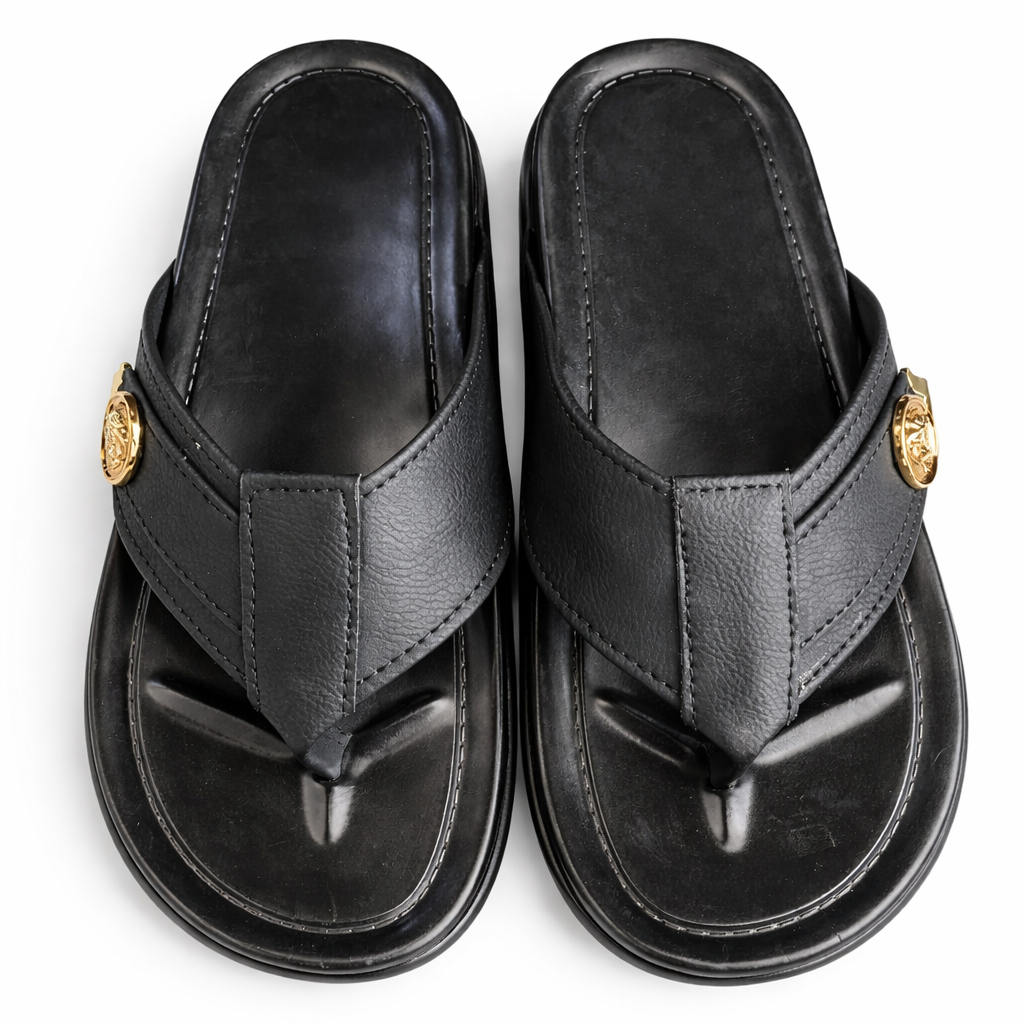 Royal Crest Classic Men Black Slippers