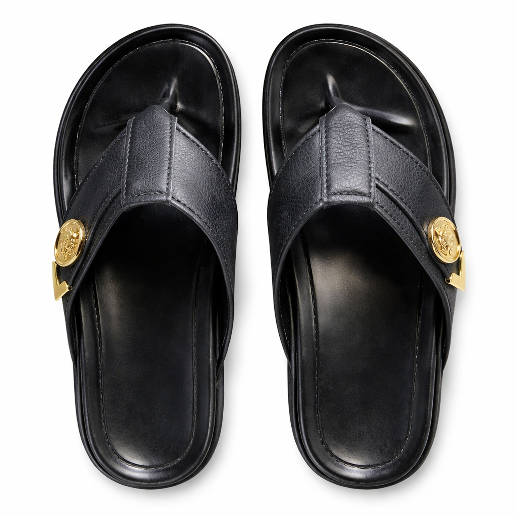 Royal Crest Classic Men Black Slippers
