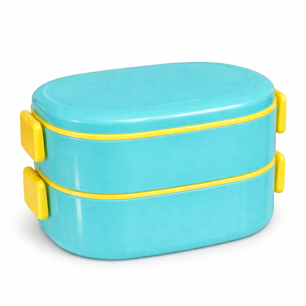 Stackable MultiTier Plastic Lunch Box with Carry Base