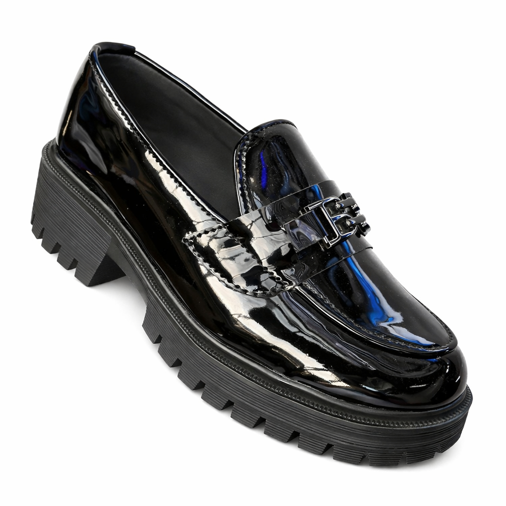 Sleek Black Loafers with Chuncky Sole for Men