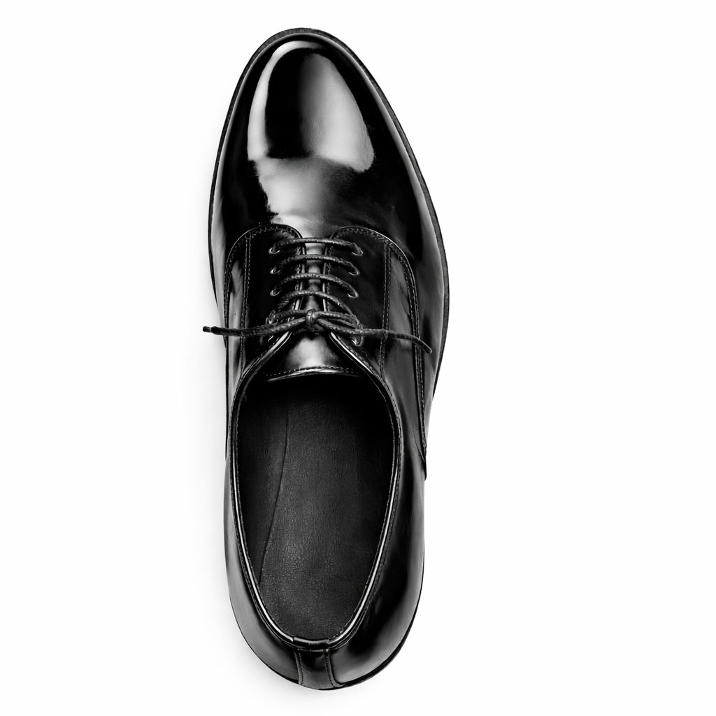 Mens Black Classic Noir Leather Derby