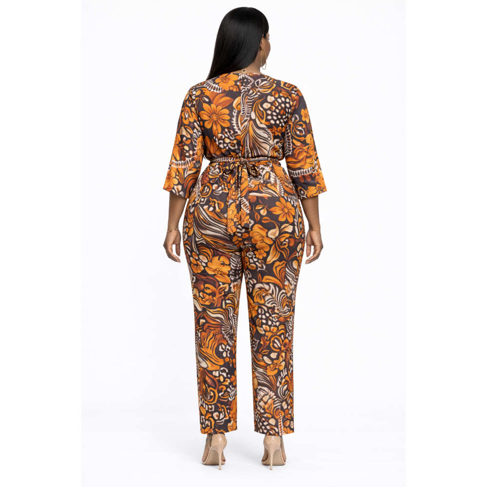 Trendy Women Multicolor Ankara Wrap Jumpsuit