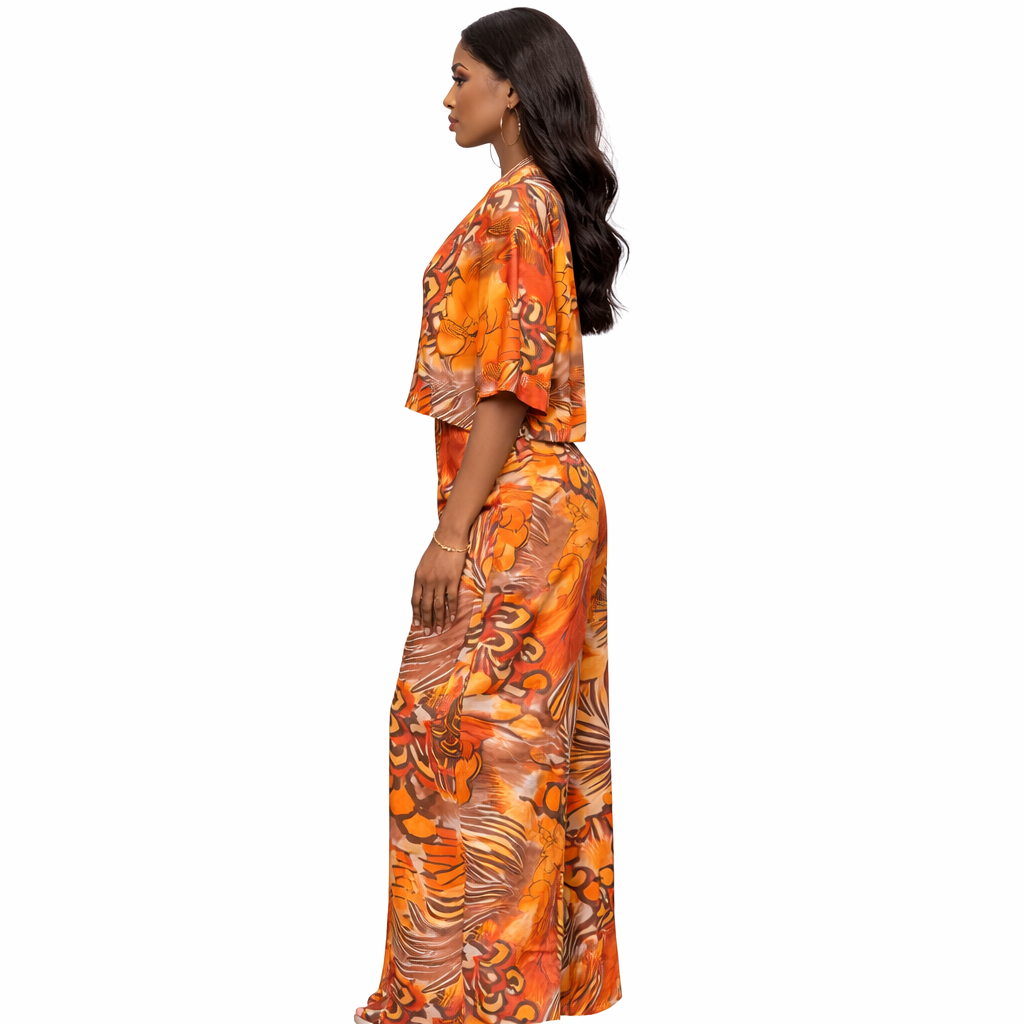 Womens Two Piece Printed Lounge Set