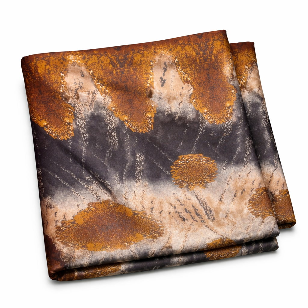 Abstract Pattern vintage Fabric Earth Tone Print