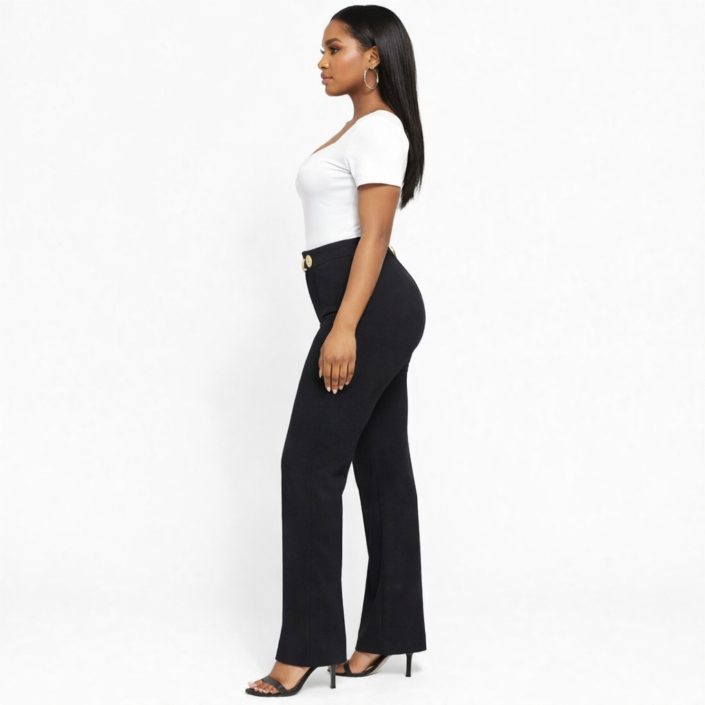 High Waist Straight Leg Pants