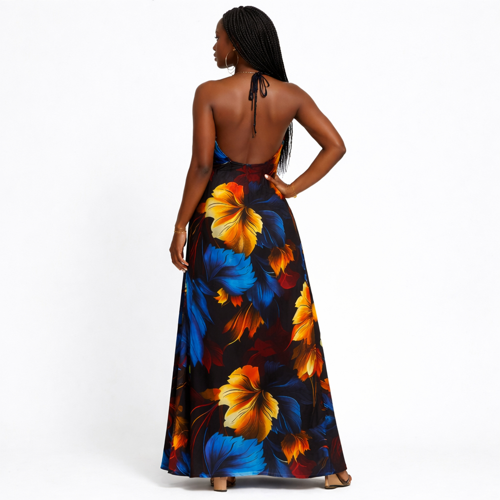 Bold Floral Print Fabric  Multicolor Statement Textile