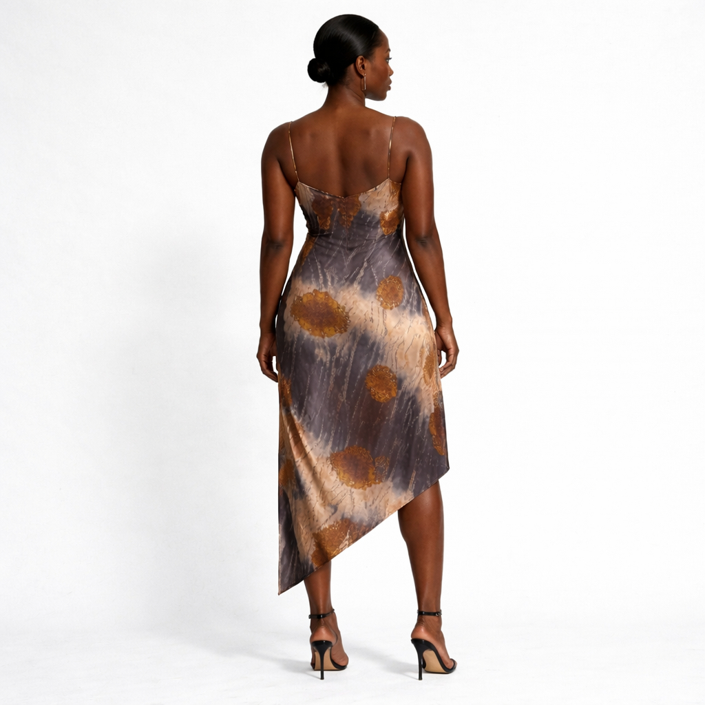 Abstract Pattern vintage Fabric Earth Tone Print