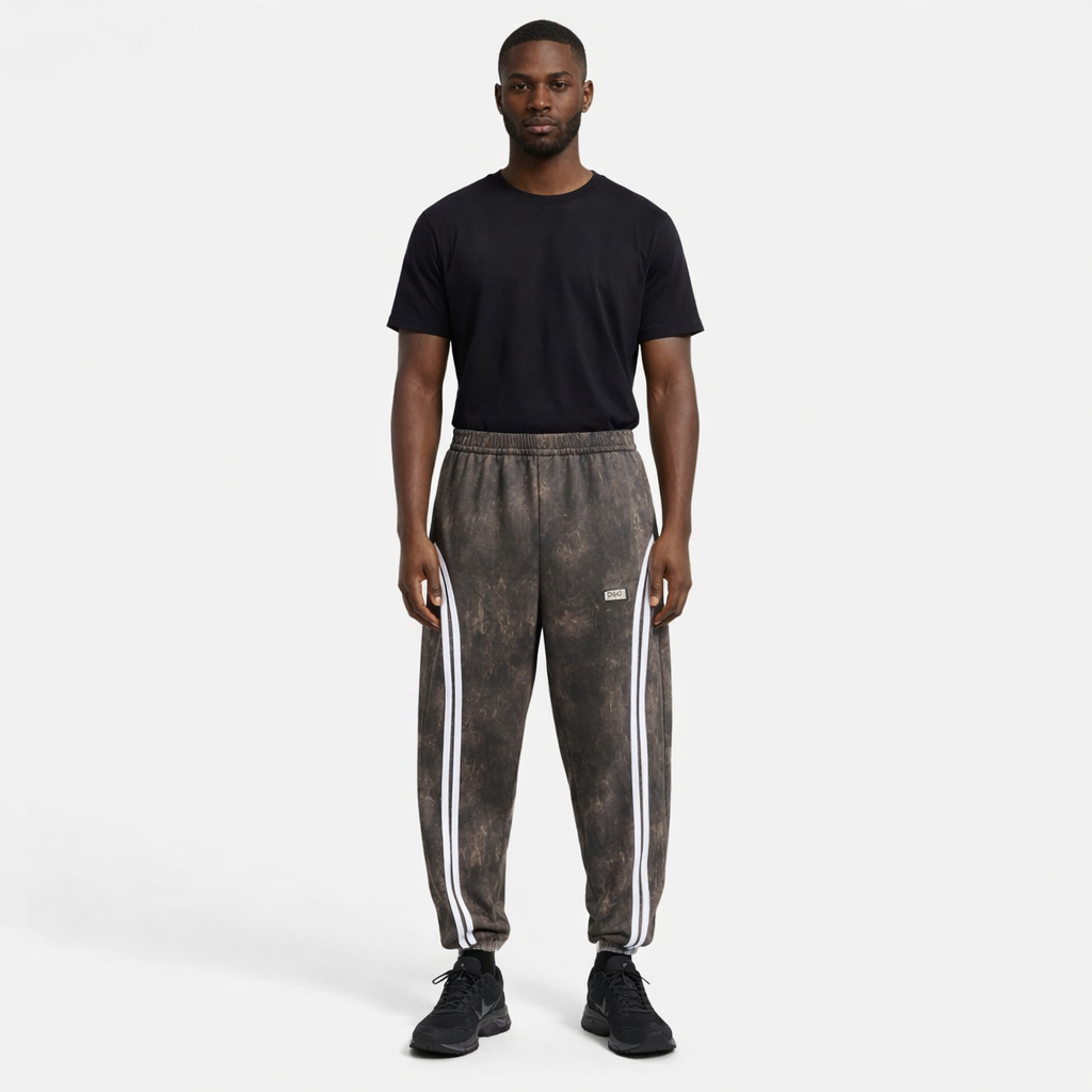 Quality Men Washed Grey Side Stripe Sweatpants