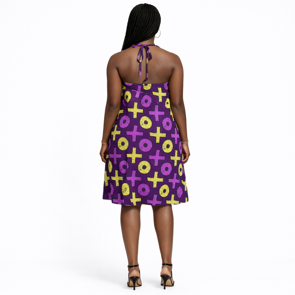 Royal Mosaic Ankara Flare Dress